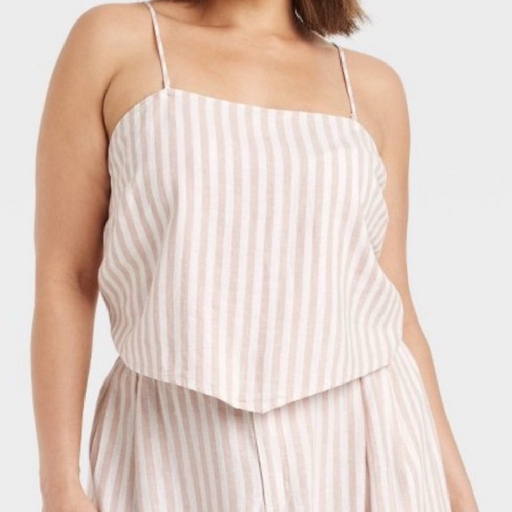 Skirt/Shirt Set Striped Pink & Cream